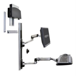 Ergotron LX Wall Mount System, Small CPU Holder 45-253-026(aluminium) - Image 1