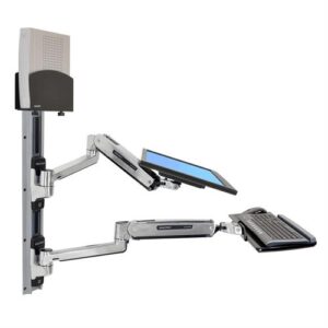 Ergotron LX Sit-Stand Wall Mount System, Small CPU Holder 45-359-026