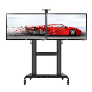 NB Aluminium Dual Screen TV Cart : AVT1800-60-2A Fit Most 40"-60" Flat Panel LED, LCD TV.