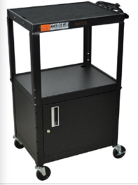 AV-LOGIC PL6 AV CART WITH CABINET WITH LOCK (H34" x W30" x D25")height can be fix at 34"/42"